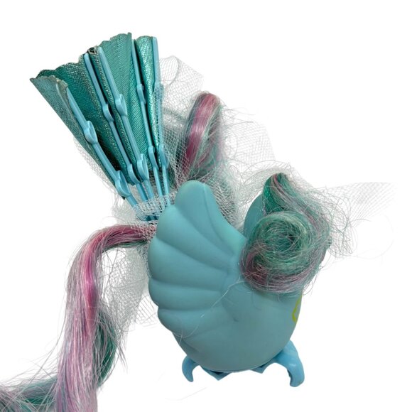 Vintage Hasbro Fairy Tails Fan Flutter Tails Blue Bird My Little Pony G1 & Stand - Picture 12 of 12